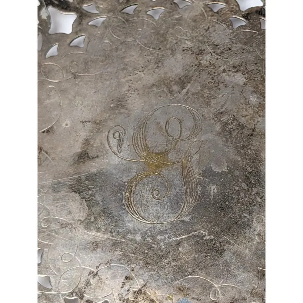 Vtg William Adams SilverPlated Trivet Initial 
